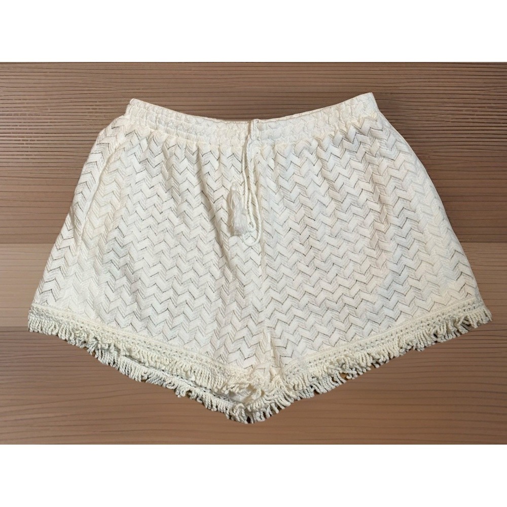 NWT Cupshe California Womens Crochet White Shorts Cover Up Small